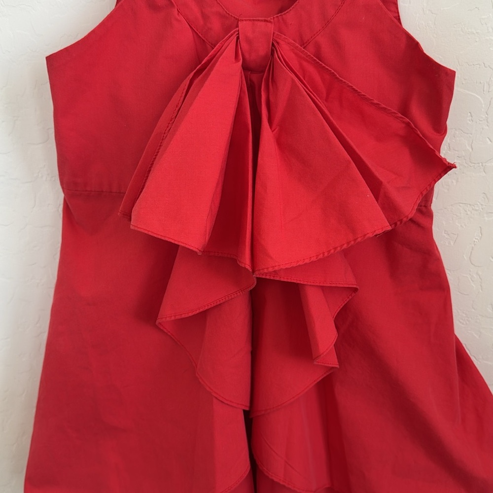 Red Ruffle Bow Detail Toddler Dress 5T - Picture 2 of 9